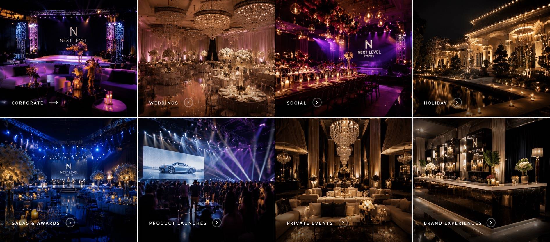 High-end product launch stage with dynamic lighting and presentation visuals