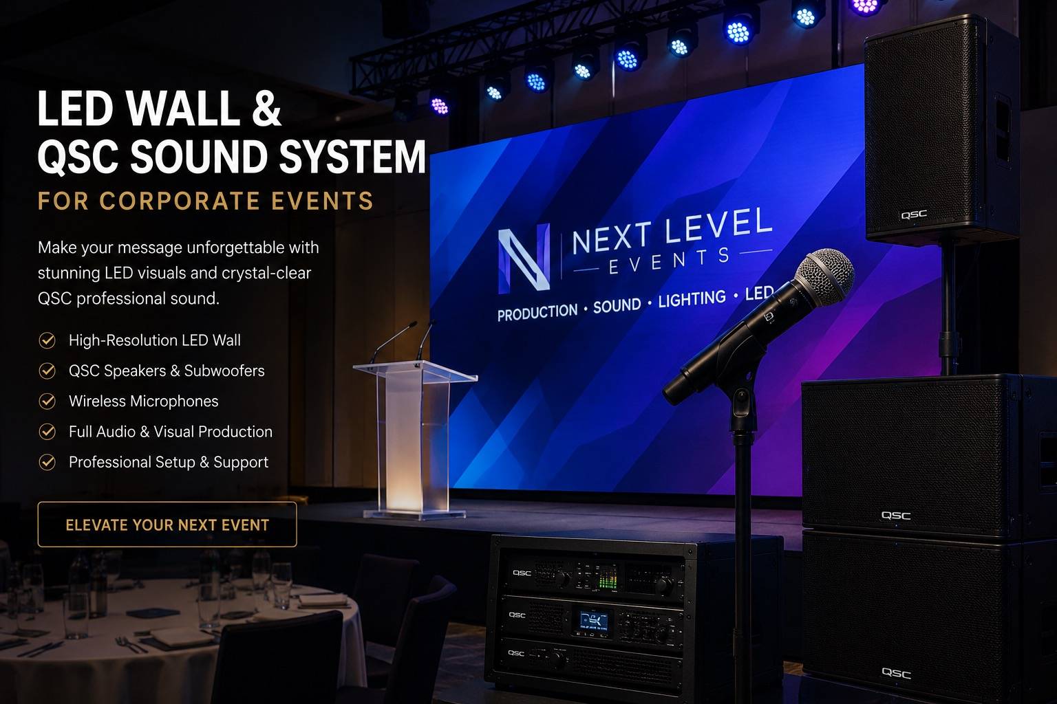LED wall and processing integration for a permanent venue installation