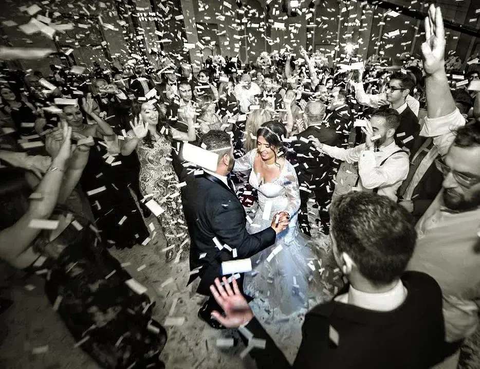 Confetti blast on the dance floor