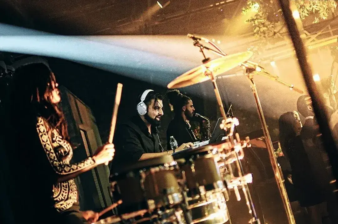 Live drummer with the DJ